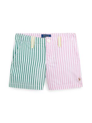 Ralph Lauren Kids Polo Pony striped cotton shorts - Green