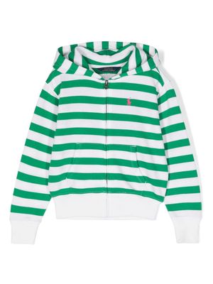 Ralph Lauren Kids Polo Pony striped hoodie - White