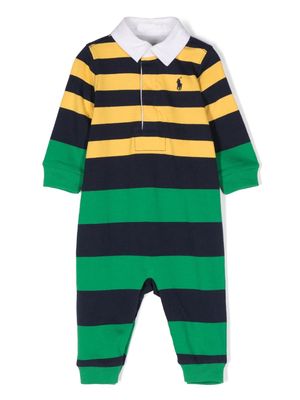 Ralph Lauren Kids Polo-Pony striped rompers - Blue