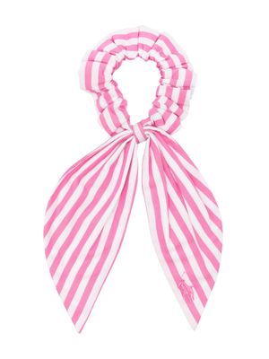 Ralph Lauren Kids Polo Pony striped scrunchie - Pink