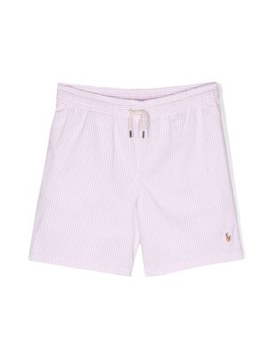 Ralph Lauren Kids Polo Pony striped swim shorts - Pink