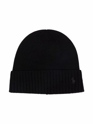 Ralph Lauren Kids Polo Pony wool beanie - Black