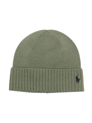 Ralph Lauren Kids Polo Pony wool beanie - Green