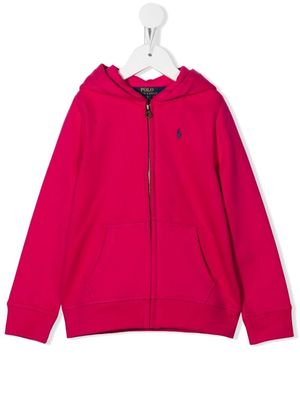 RALPH LAUREN KIDS Polo Pony zip-up hoodie - Pink