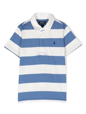 Ralph Lauren Kids Pony-embroidered striped polo shirt - Blue