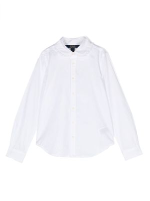 Ralph Lauren Kids ruffled-collar cotton shirt - White