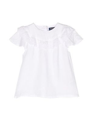 Ralph Lauren Kids ruffled-detail linen blouse - White