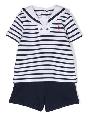 Ralph Lauren Kids Sailor cotton striped short set - Blue