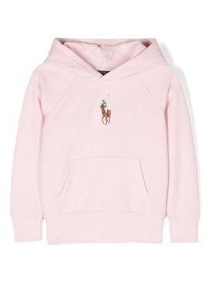 Ralph Lauren Kids signature embroidered-logo hoodie - Pink
