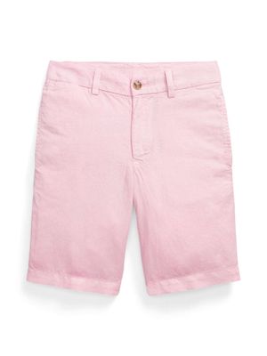Ralph Lauren Kids slub-linen shorts - Pink