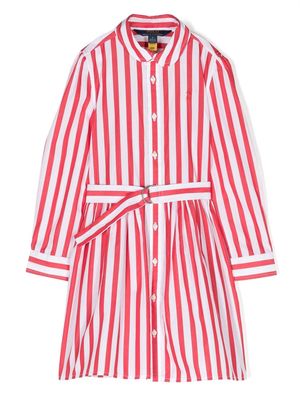 Ralph Lauren Kids stripe-pattern cotton dress - Red