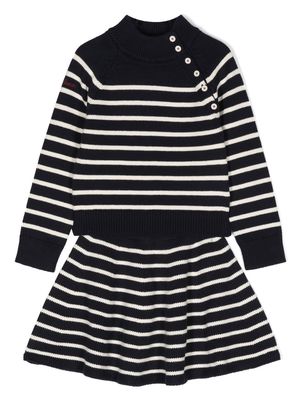 Ralph Lauren Kids stripe skirt and jumper set - Blue