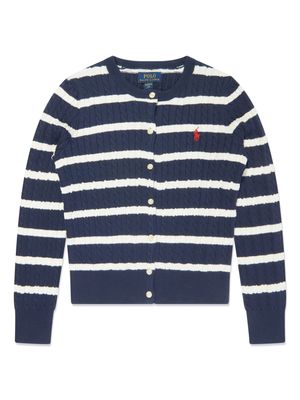 Ralph Lauren Kids striped cotton cardigan - Blue