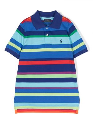 Ralph Lauren Kids striped cotton polo dress - Blue
