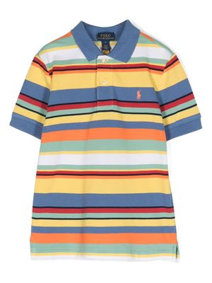 Ralph Lauren Kids striped cotton polo shirt - Yellow