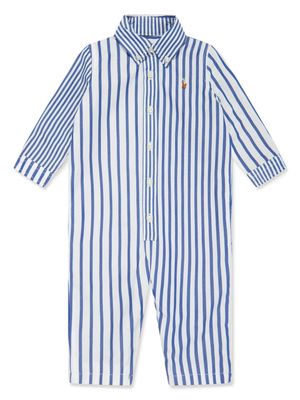 Ralph Lauren Kids striped cotton poplin coverall - Blue