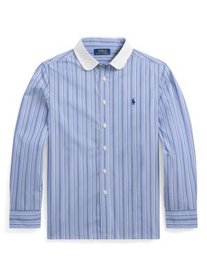 Ralph Lauren Kids striped cotton poplin shirt - Blue