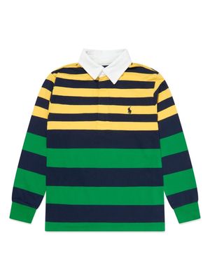 Ralph Lauren Kids striped cotton rugby shirt - Yellow