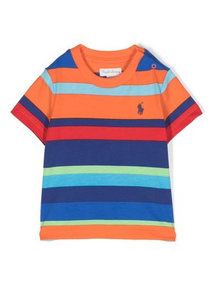 Ralph Lauren Kids striped cotton T-shirt - Orange