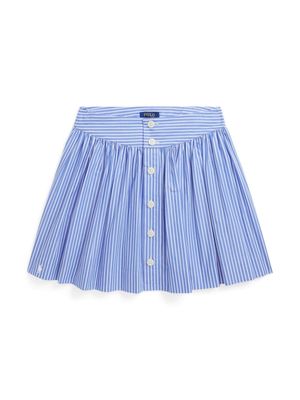 Ralph Lauren Kids striped pleated cotton skirt - Blue