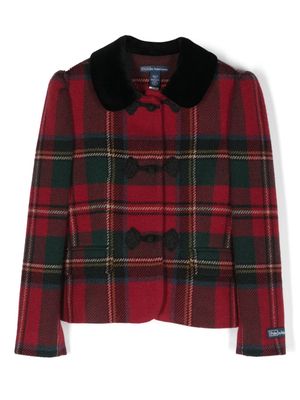 Ralph Lauren Kids tartan check-pattern wool-blend bomber jacket - Red