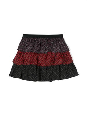 Ralph Lauren Kids tartan-print tiered skirt