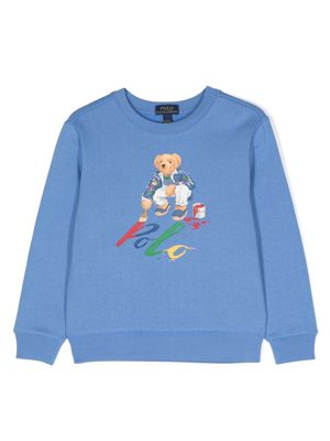 Ralph Lauren Kids Teddy Bear cotton-blend sweatshirt - Blue