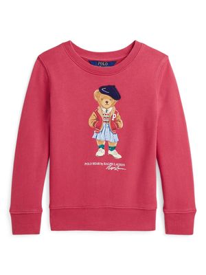 Ralph Lauren Kids teddy-bear cotton-blend sweatshirt - Pink