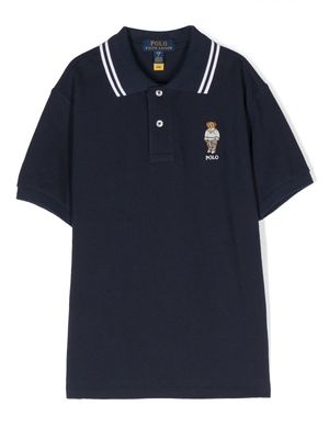 Ralph Lauren Kids Teddy Bear cotton polo shirt - Blue