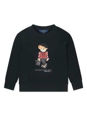 Ralph Lauren Kids Teddy Bear cotton sweatshirt - Black