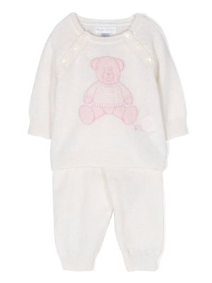 Ralph Lauren Kids teddy bear intarsia-knit cashmere set - 001 LT PINK