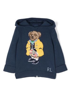 Ralph Lauren Kids Teddy Bear knitted hoodie - Blue
