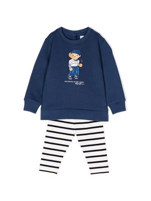 Ralph Lauren Kids teddy bear-motif sweatshirt and trousers - Blue