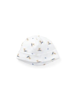 Ralph Lauren Kids teddy bear-print beanie - White