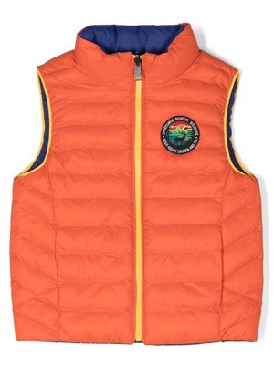 Ralph Lauren Kids Terra logo-embroidered reversible vest - Orange