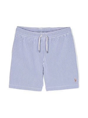 Ralph Lauren Kids Traveler Polo Pony-motif swim shorts - Blue