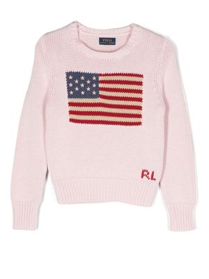Ralph Lauren Kids USA flag knit jumper - 003 FRENCH PNK