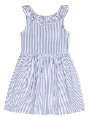 Ralph Lauren Kids vertical-stripe sleeveless seersucker dress - White