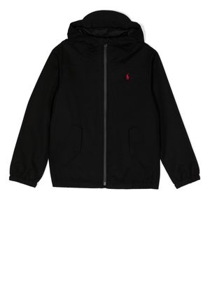 Ralph Lauren Kids Windbreaker hooded bomber jacket - Black