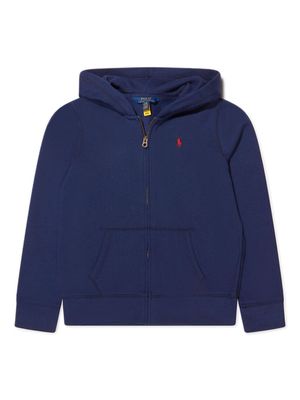 Ralph Lauren Kids zip-up cotton hoodie - Blue