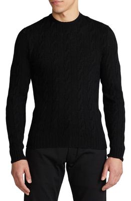 Ralph Lauren Purple Label Cable Knit Cashmere Sweater in Classic Black