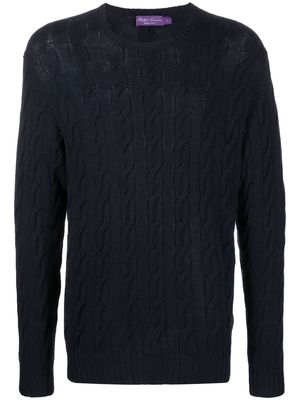 Ralph Lauren Purple Label cable-knit crew neck sweater - Blue