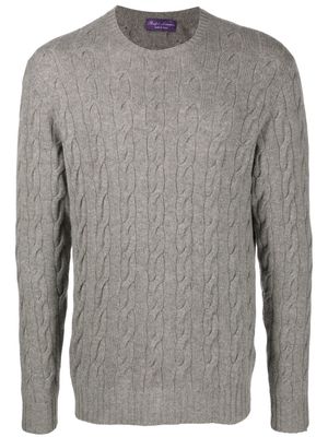 Ralph Lauren Purple Label cable-knit long-sleeved sweater - Grey