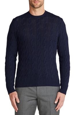 Ralph Lauren Purple Label Cable Stitch Cashmere Crewneck Sweater in Classic Chairman Navy