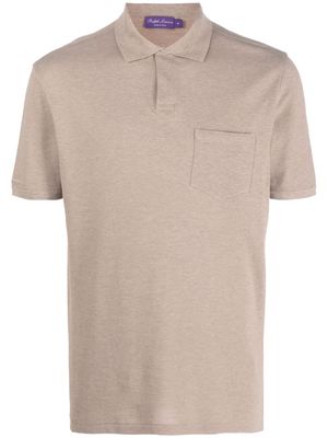 Ralph Lauren Purple Label chest-pocket cotton polo shirt - Neutrals