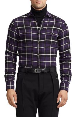Ralph Lauren Purple Label Cooper Plaid Cotton Sport Shirt