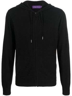 Ralph Lauren Purple Label drawstring zipped hoodie - Black