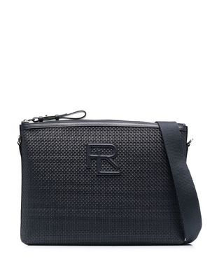 Ralph Lauren Purple Label embossed-logo leather laptop case - Blue