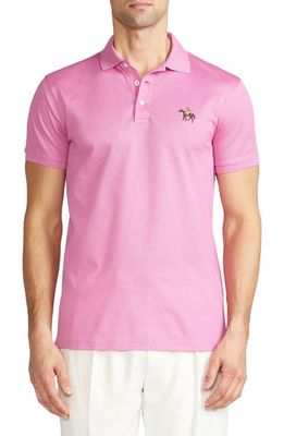 Ralph Lauren Purple Label Embroidered Standing Horse Cotton Piqué Polo in Classic Pale Pink