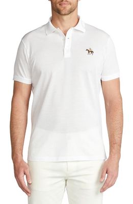 Ralph Lauren Purple Label Embroidered Standing Horse Cotton Piqué Polo in Classic White